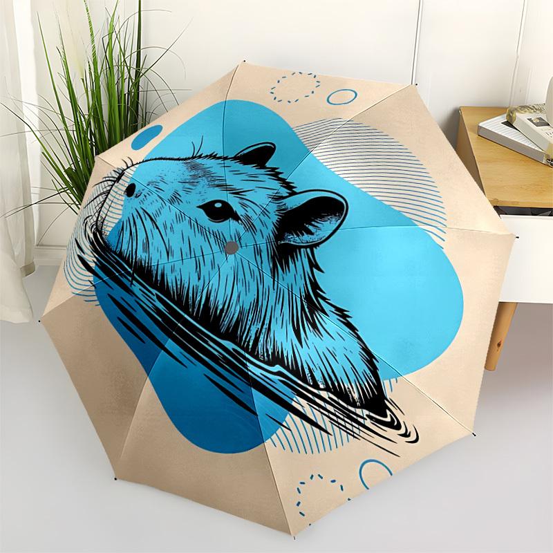 

1pc Capybara Automatic Open/close Folding Umbrella, Compact Portable Travel Umbrella, Durable Construction yy251230085