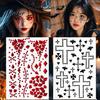 Halloween Face Rhinestone Stickers Scar Gem Stickers, Wound Body Art Cosplay Crystal Decals, Waterproof Self Adhesive Temporary Tattoo for Masquerade