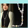 Pearl Pendant Necklace For Women With Leaf Design Natural Style Jewelry Gift For Fall