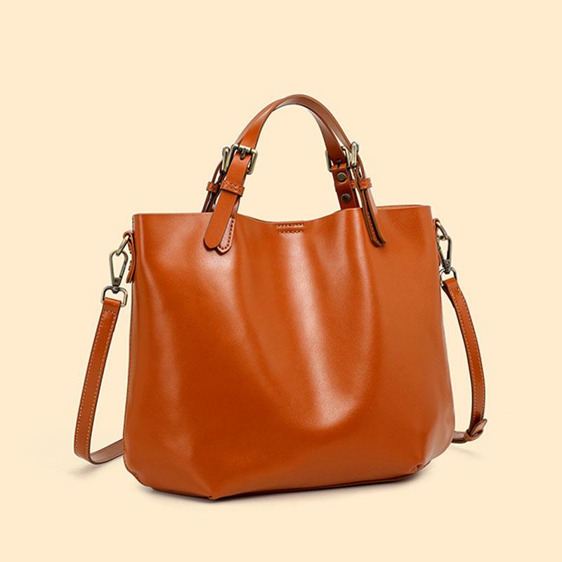 Genuine Leather Women's Bag Luxury Designer Shoulder Bag Fashion Cowhide Handbags Women Crossbody Bucket Bags