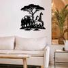 Arte da Parete in Metallo Animali Safari Africani Bianco Nero Elefante Giraffa Zebra Silhouette Ferro Decorazione Regalo di Halloween Arredamento Studio Casa