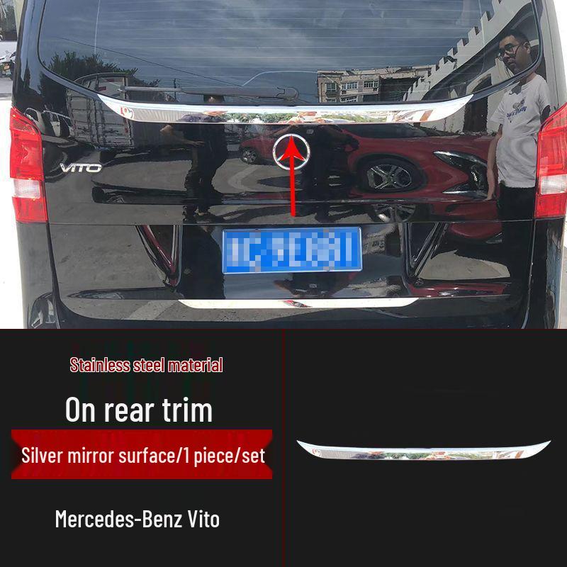 Stainless Steel Rear Bumper, Tailgate & Window Trim for 2016-2022 Volkswagen Vito.