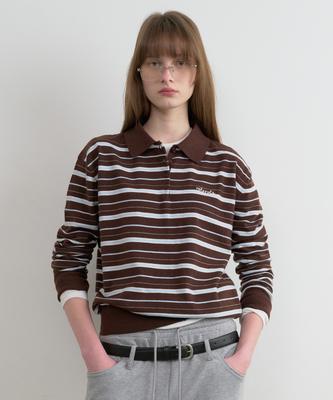 ROLAROLA Loosefit Multi Stripe Collar Knit Brown