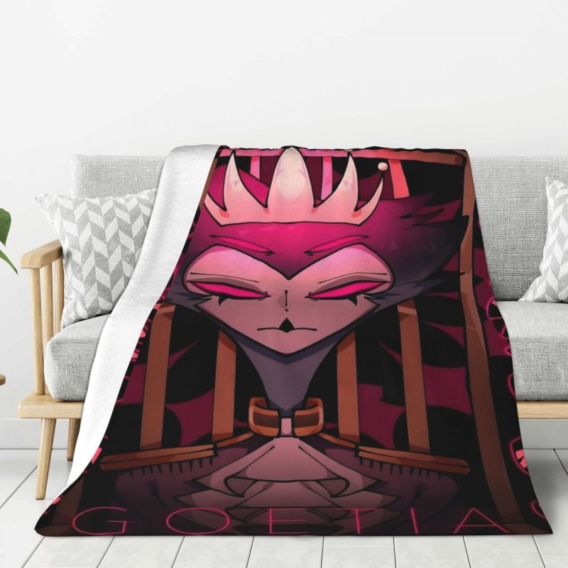 Custom Helluva Boss Black Humor Animated Musical Film Blanket Warm Fleece Soft Flannel Throw Blankets for Bedding Outdoor Autumn