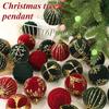 16PC 6CM Christmas Ball Red Green Velvet Flocking Christmas Ball DIY Pendant Decoration Home Christmas Party Decoration