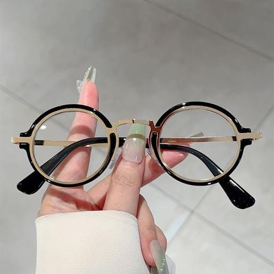 Vintage Round Glasses Men Punk Design Blue Light Blocking Optical Frames New Retro Fashion Non-prescription Eyeglasses