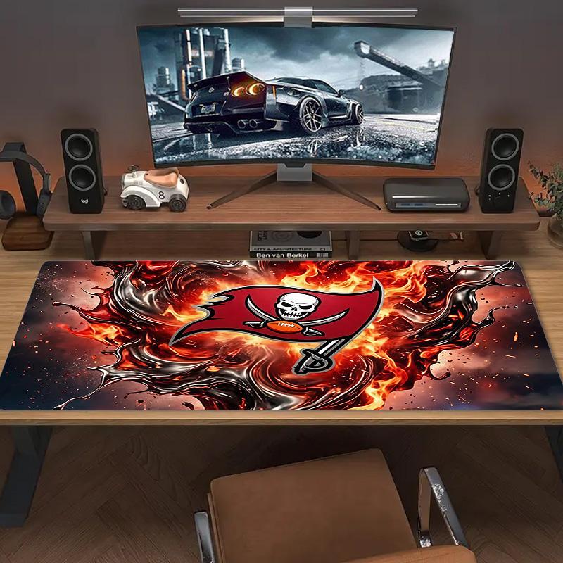 Tampa Bay Buccaneers2 Druck Kissen Rutschfest Laptop Tablet Großes Mauspadd XXL Matte Mini-PC Spielmatte Mit Verriegeltem Rand