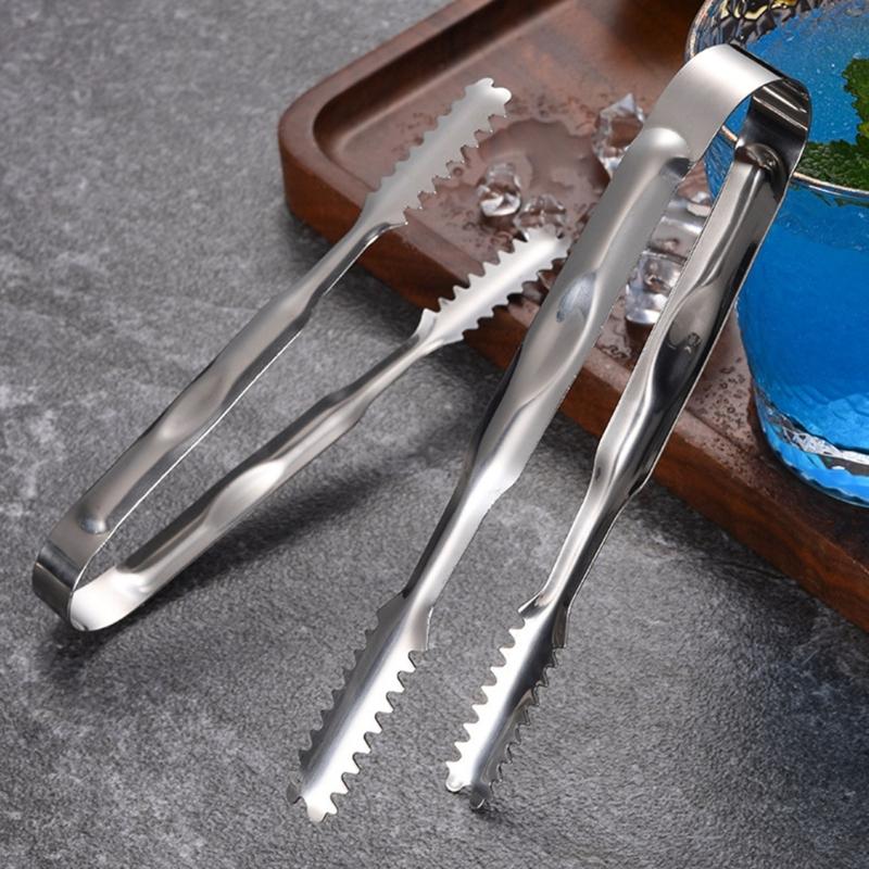 Stainless Steel Ice Tongs Non-Stick Bread Tongs Serving Tongs with Teeth Bar Sugar Ice Tongs Bar Kitchen Serving Tongs