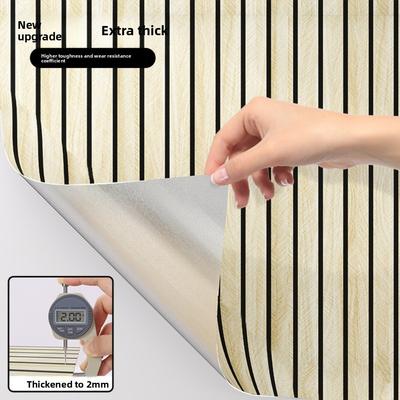 New Linear Wood Pattern 3D Foam Ceiling 0.6x3m Self-adhesive Home Wallpaper Peel and Stick Waterproof Wall Stickers