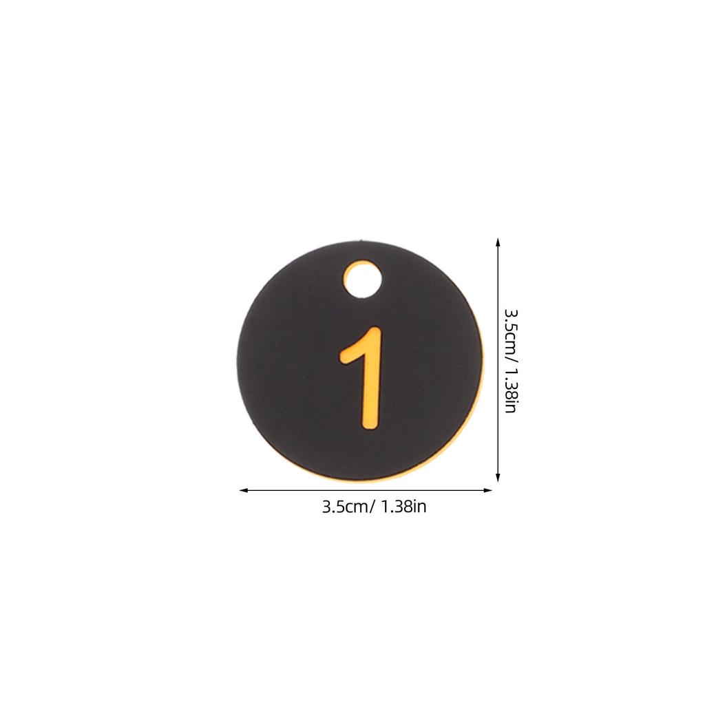 100 Pièces Disques Numérotés en Plastique Porte-Clés Rond Plaques Numérotées pour Dortoir Sac à Bagages Clés d'Armoire Usage Quotidien Polyvalent Facile à Attacher