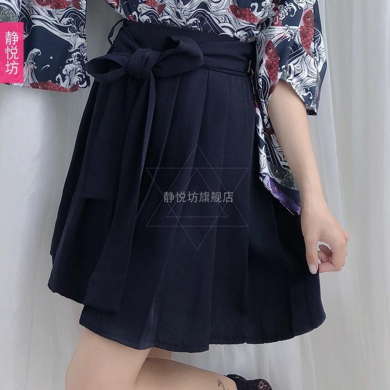Yayaha handle carp flag and style print improvement and clothing top pleated skirt long skirt yukata kimono