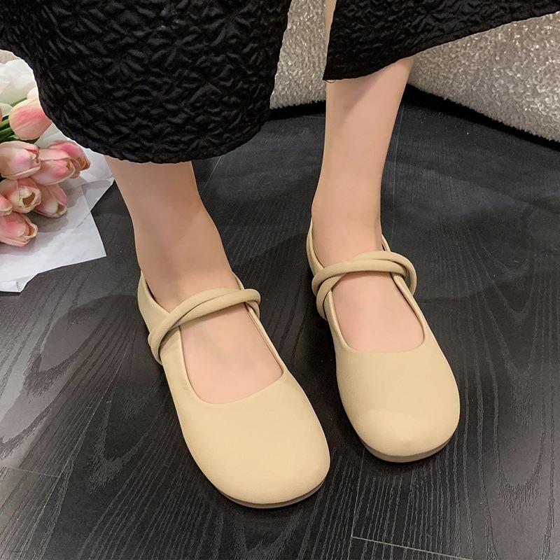 Type shallow mouth single shoes women's new autumn method soft-soled flat shoes gentle grandma shoes Mary Jane small leather shoes