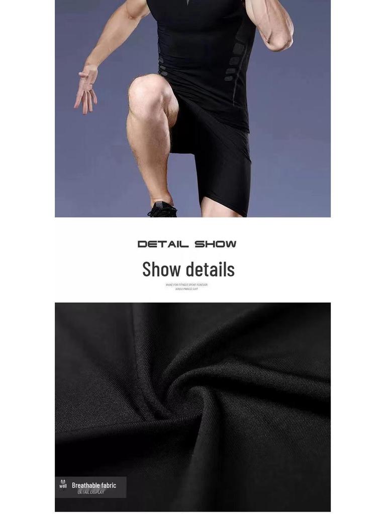 Men's Quick-Dry Sleeveless Compression Tank for Fitness and Basketball