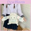 Bow Tie Drawstring Rabbit Plush Backpack With Pearl Chain For Daily Use