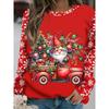 Women's 3D Printed Crew Neck Long Sleeve T-Shirt Fashion Versatile Trend Breathable Casual