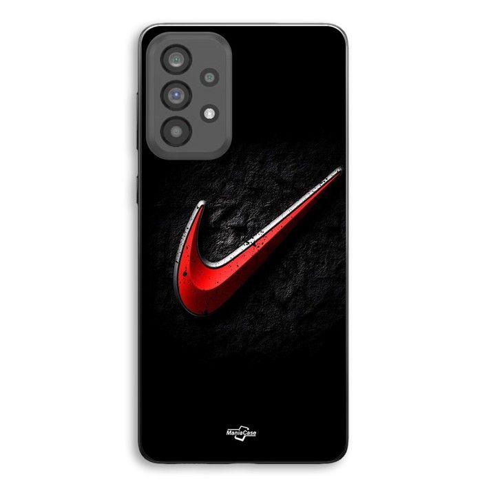 Phone Case - MANIACASE - Samsung Galaxy A53 - TPU Silicone - Flexible - Red Nike Logo On Black
