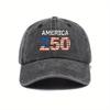 European and American New American Anniversary Washed Printed Baseball Cap Women's Outdoor Cover