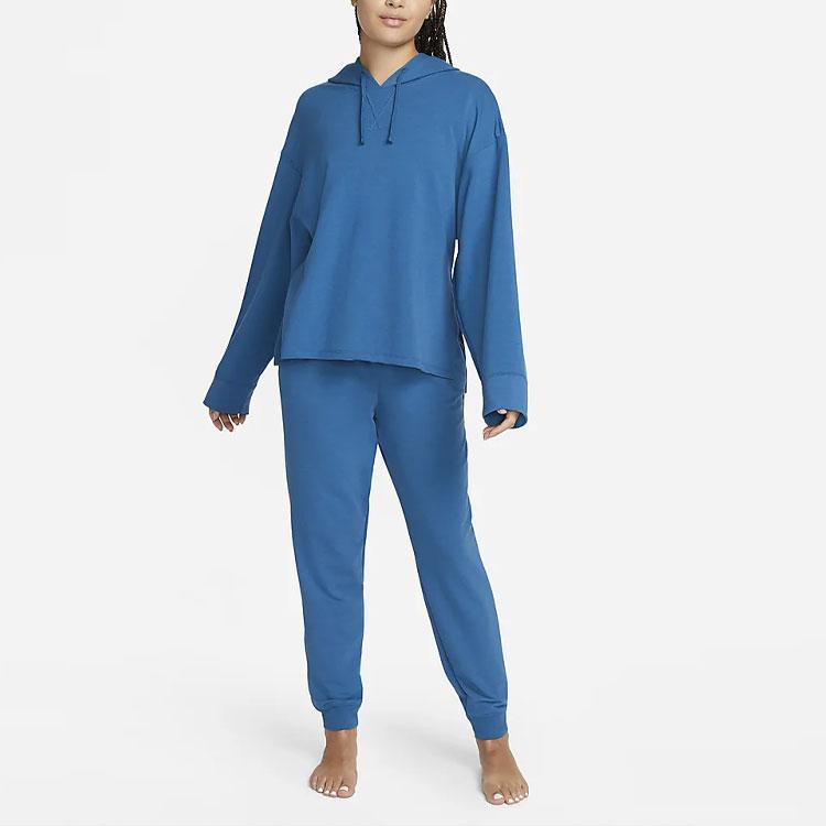 Nike Yoga Dri-FIT Fleece Hoodie Women Hoodies Blue DM7033-407