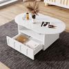 Coffee Table, Cloud-shaped Coffee Table with Drawers and Storage Compartments.