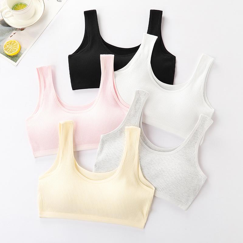 Teenage Girls' Cotton Sports Bra - Comfortable, Breathable, Anti-Protrusion