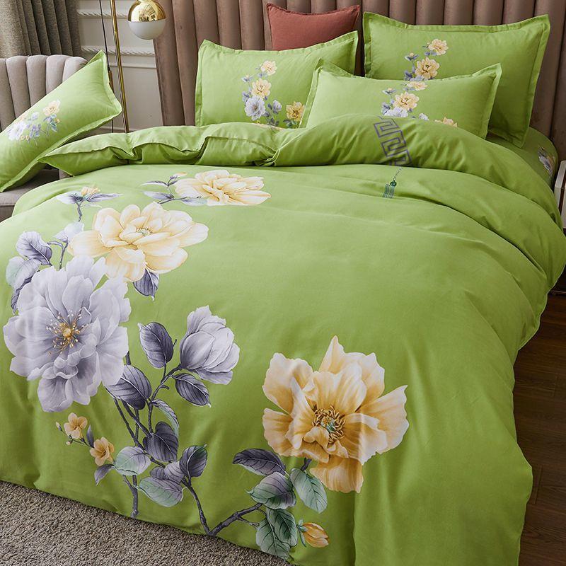 3D Digital Printed Thickened Twill Brushed Quilt Cover and Pillowcase Single and Double Bedding Three-piece Set
