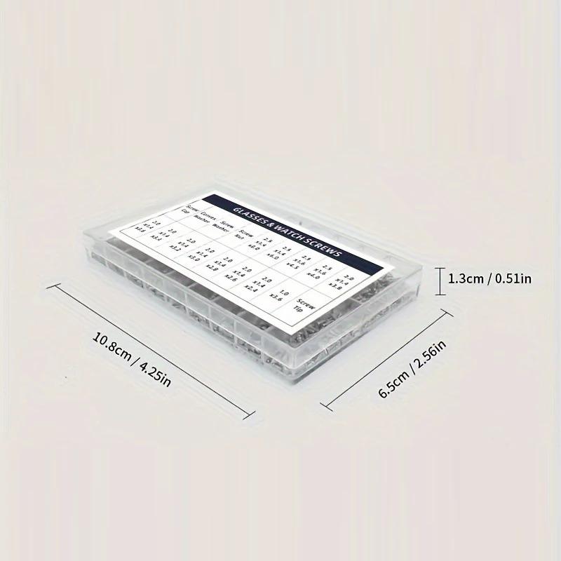 1000PCS Glasses Legs Nose Pads Cross Screw Tool Kit Home Repair Box Combination Set Glasses Watch Multistyles Accessories