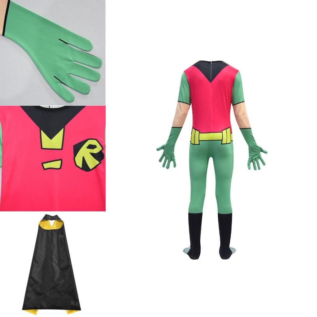 Anime Teen Titan Robin Costume For Boys Perfect Superhero Cosplay Jumpsuit**