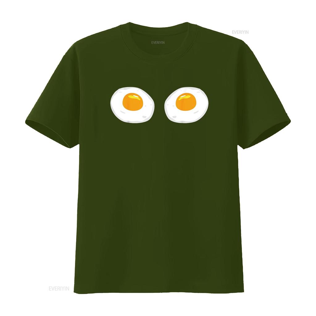 Fried Eggs Funny Bikini Costume Sunny Side Up Egg Brassiere T Shirt Vintage Washed Casual Comfortable Stretched Graphic Homme