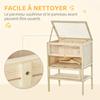 Wooden Hamster Cage, 3-Level, Platforms, Ladders, Window, Opening Roof, 60 x 40 x 80 cm, Natural