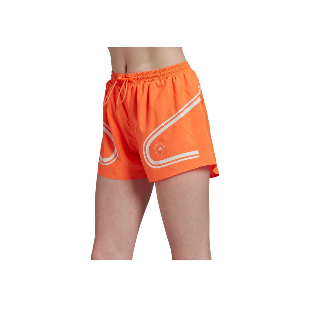 Adidas X Stella McCartney Color Block Striped Sports Casual Shorts Women Shorts Orange HB6080