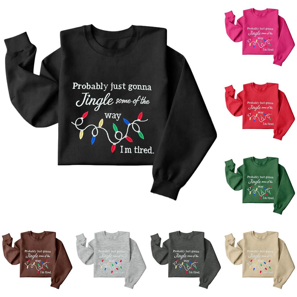 Christmas T-Shirts And Sweatshirts, Women'S Sweatshirts, Long-Sleeved Pullover Sweatshirts, Women'S Long-Sleeved Tops
