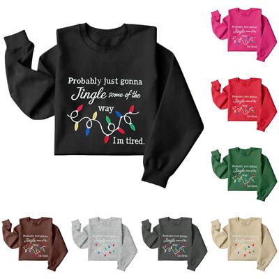 Christmas T-Shirts And Sweatshirts, Women'S Sweatshirts, Long-Sleeved Pullover Sweatshirts, Women'S Long-Sleeved Tops