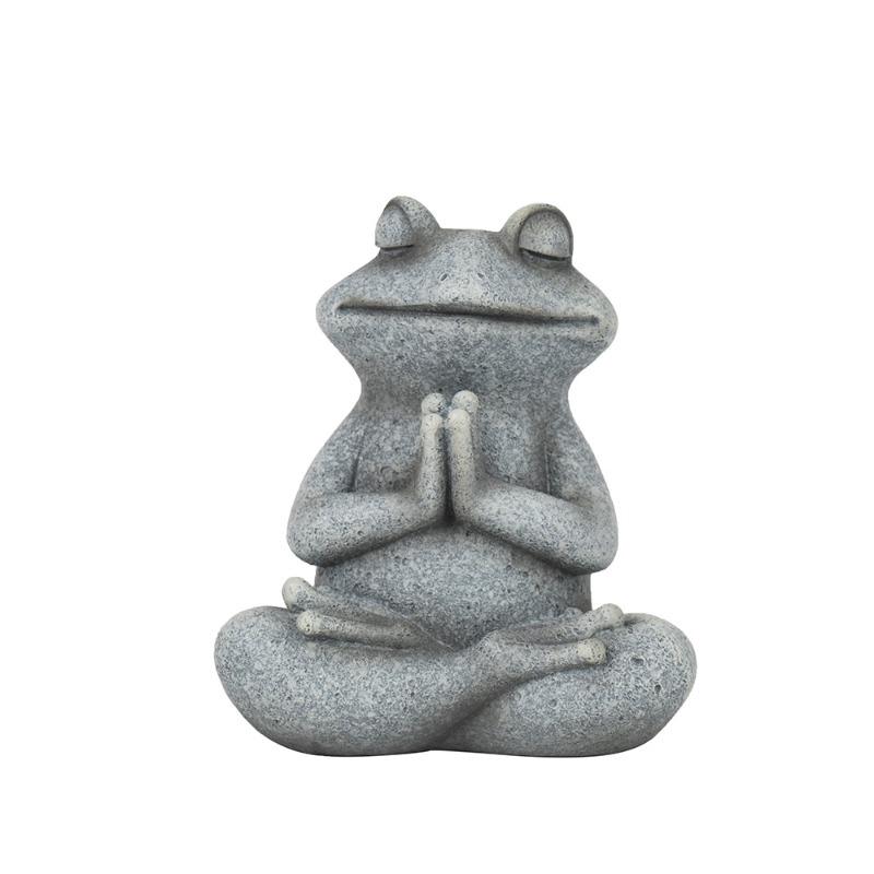 1Pcs Meditation Frog Bonsai Animal Resin Ornaments Outdoor Courtyard Garden Simulation Atmosphere Home Cute