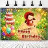 Cartoon Little Red Riding Hood Backdrop Girl Birthday Decorations Party Supplies Baby Shower Banner Photo Shoot Props Kids Gifts