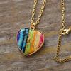 Luxury high-quality natural stone emperor stone 7-color love pendant necklace light luxury classic stone jewelry, hot-selling