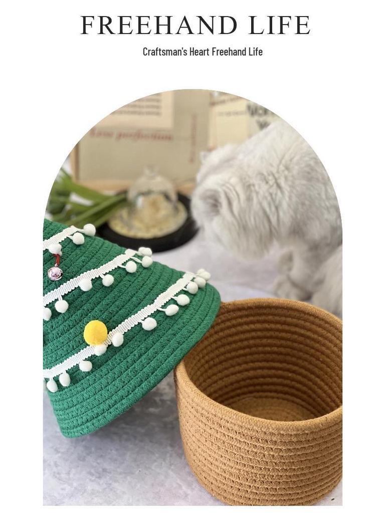 Handwoven Cotton Rope Storage Basket with Lid - Ideal for Living Room & Bedroom