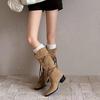 2025 Retro Post-Apocalyptic Tassel Knight Over-the-Knee Chunky Heel Boots for Women