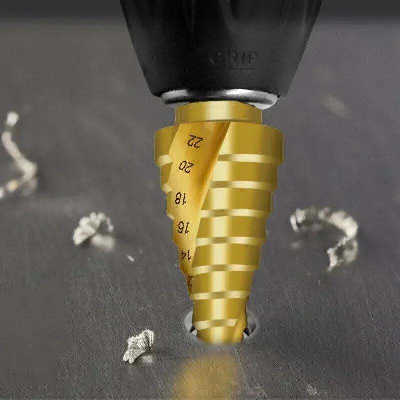 4-22mm Hexagon Screw Drill HSS Spiral Step Cone Drill Bit Carbide Drilling Tool Step Drill Bit