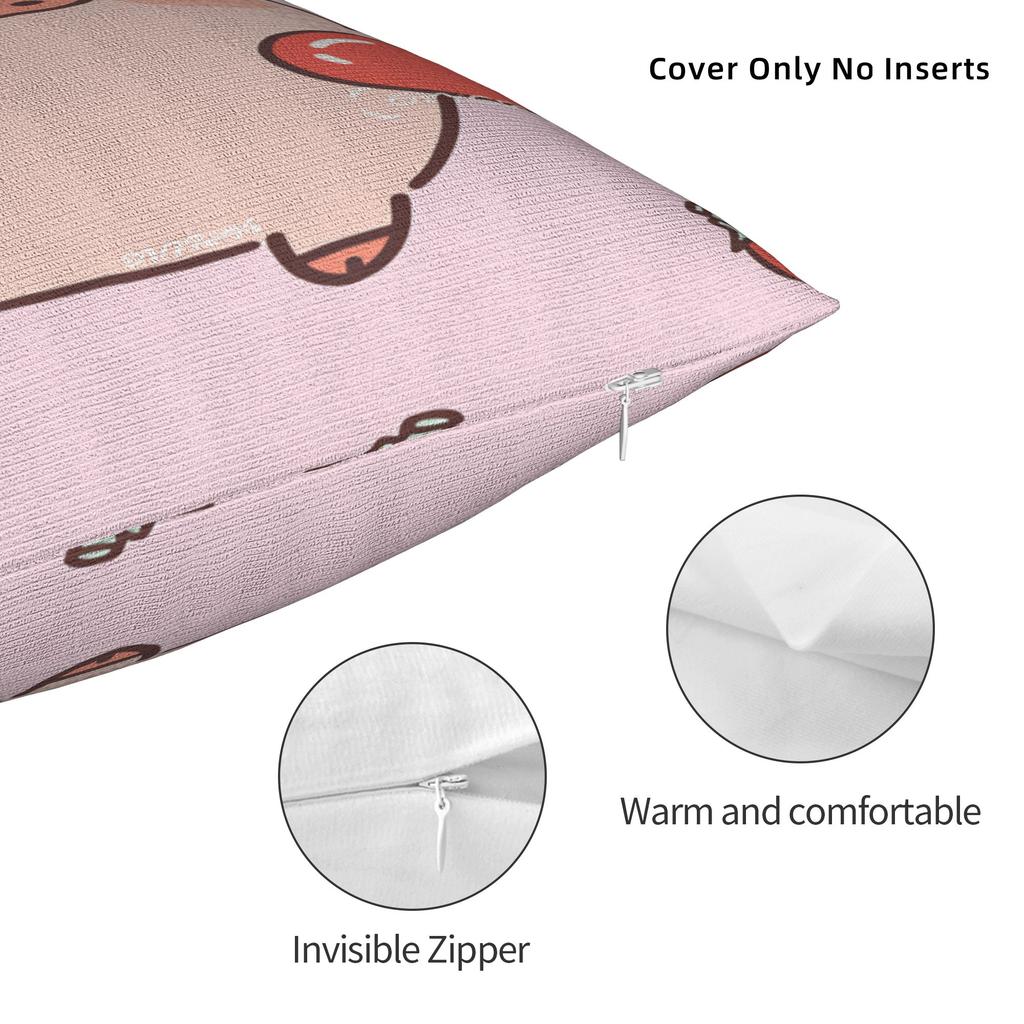L-Lulu Pig Pillow Cover Kawaii Pillow Case For Office Car Home Decor Print Cushion Cover Gift