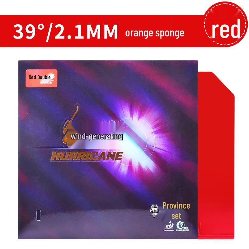 Red Double Happiness Hurricane 3 Provincial Team Table Tennis Rubber (Blue Sponge) for Backhand - Genuine