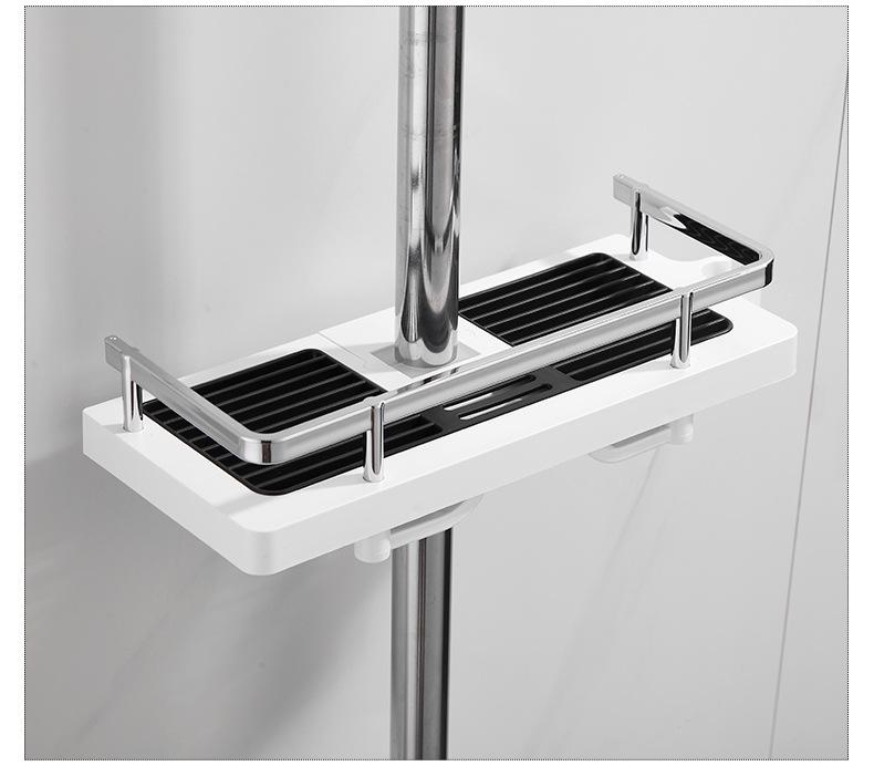 Adjustable No-Drill Shower Head Holder & Bathroom Tray with Loofah Hook