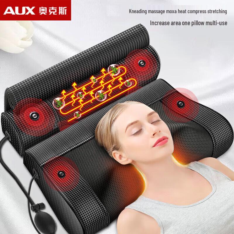 AUX Heated Neck and Back Massage Pillow
