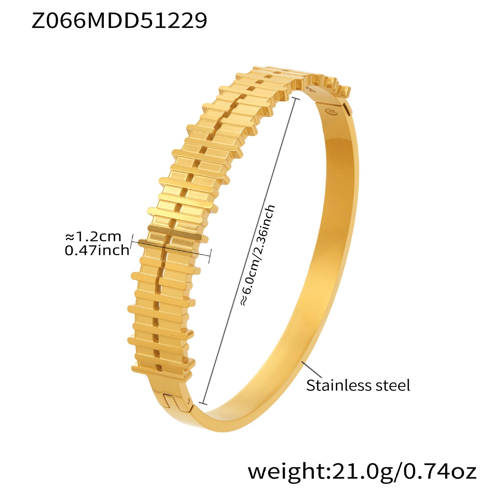 18K Gold Plated Stainless Steel Heart Zirconia Bracelet Set - European American Fashion Style
