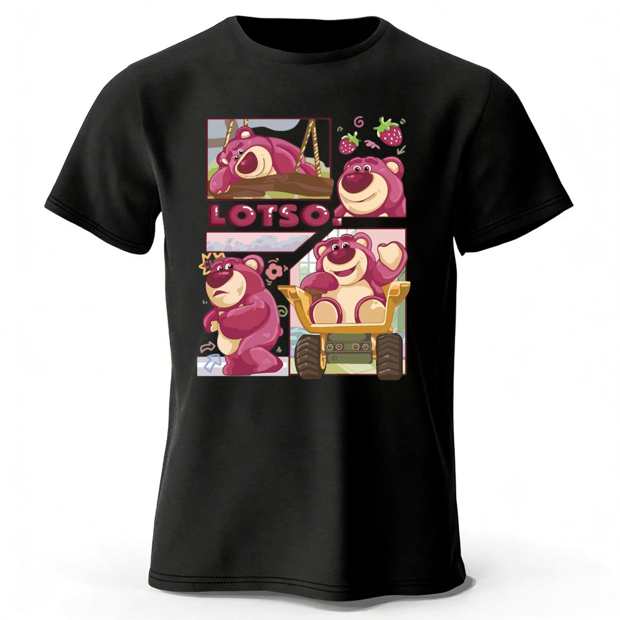 

2026 New Strawberry Bear Daily Puzzle Cotton Short Sleeve MensWomens Daily Casual Soft High Quality Tshirt Large Loose Top S