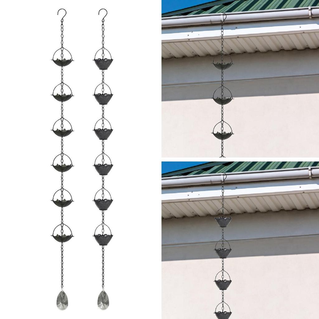 Rain Chains Gazebos Display Outside Collector Cup Awnings Backyard Home Divert Water Rain Catcher Chain Replacement Downspout