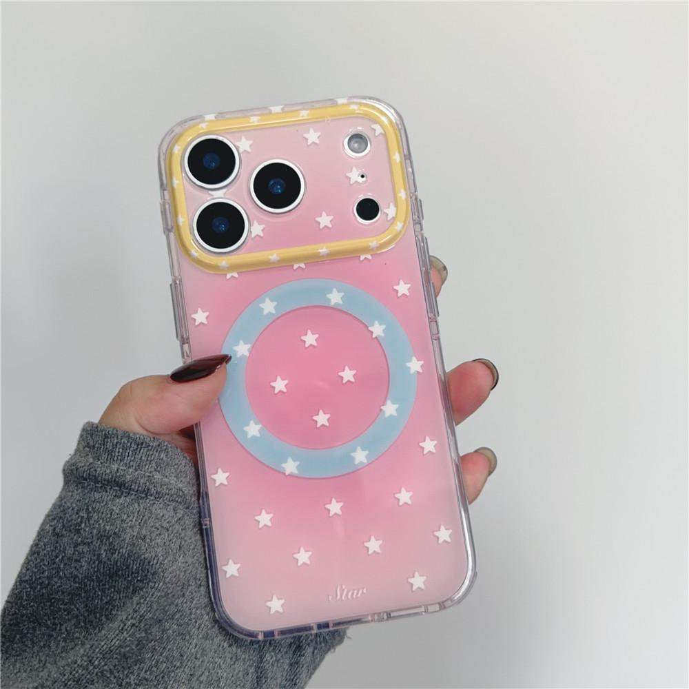 

Niche Gradient Star Magnetic Case for iPhone 15/16/17Pro - Drop-proof & Stylish for Couples 16 Pro Max