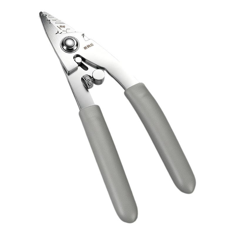 Professional Fiber Optic Wire Stripper Cutter, 6 in 1 Multifunction Stainless Steel Tool for Fiber Cable, Coating Stripper