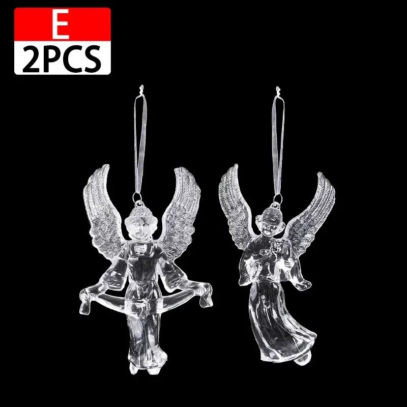 Crystal Snowflake Ornament Christmas Tree Icicle Snowflake Angel Elk Reindeer Clear Crystal Indoor Outdoor Party Decorations