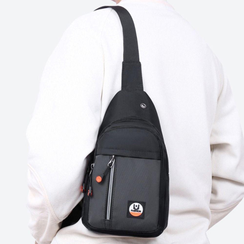 Oxford Cloth Outdoor Waist Bag Multipocket Sports Walking Bag Zipper Men's Chest Bag Motorcycle