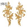 Embroidery Lace Applique 2 Pcs Sewing Flower Fabric Collar Patch Motif Trim for Clothing Wedding Gown Dress Bridal DIY Crafts Daily Wear Tailor Shops